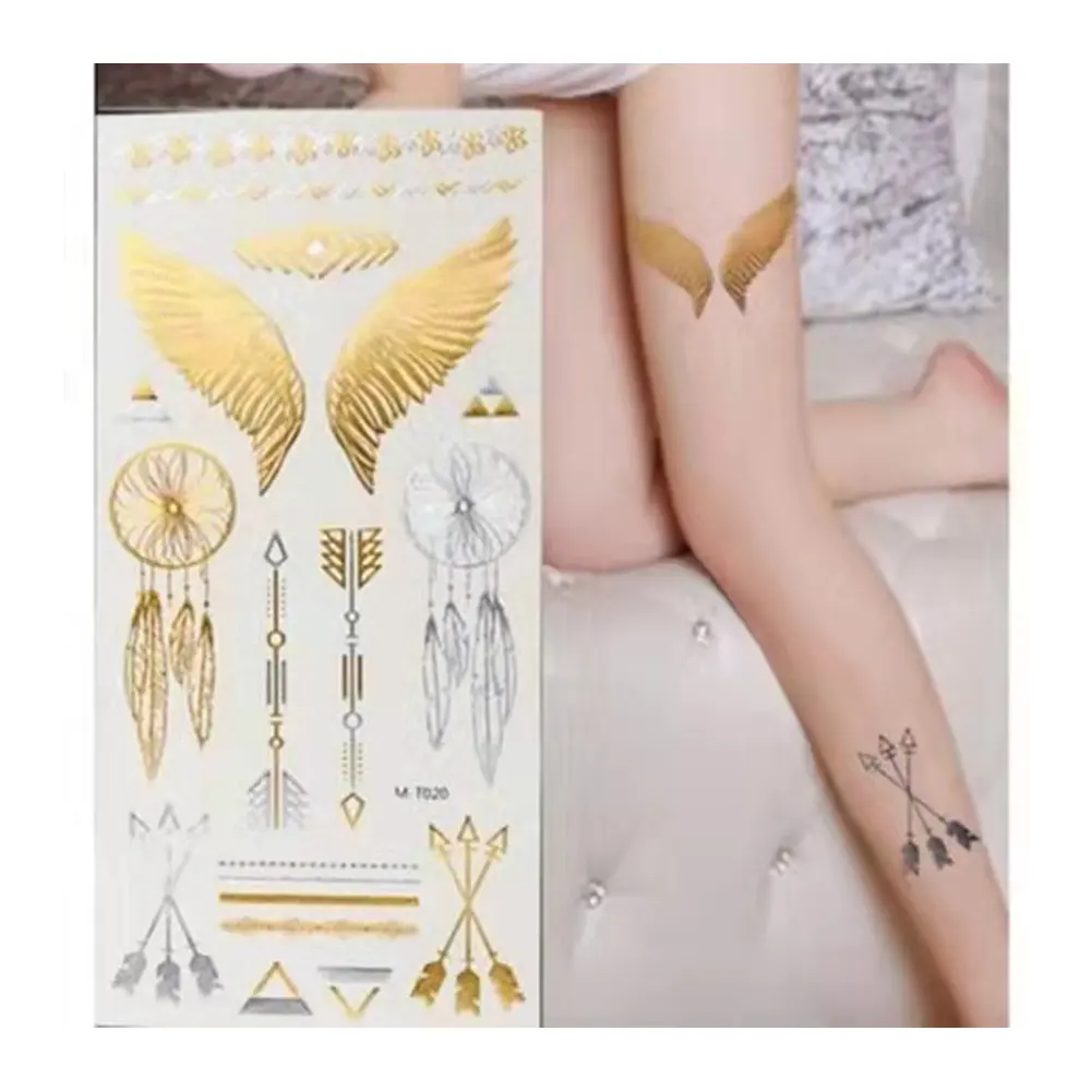 Tijdelijke Tattoo Tattoo Sticker Naam Custom Lichamen Tattoos Stickers Printer Tijdelijke Gouden Bruiloft Hand Sticker Papier