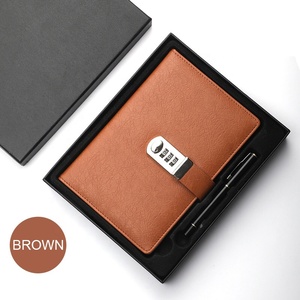 Diario secreto A5 personalizado de tapa dura, soporte para bolígrafo, diario escolar, cuero PU, negocios, oficina, cuaderno ejecutivo con bloqueo de código - Product Image 6