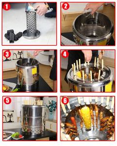 Basit ve kullanımı kolay taşınabilir düşük maliyetli büyük kapasiteli asılı eşit ısıtmalı kömür ızgara barbekü soba paslanmaz çelik - Product Image 5