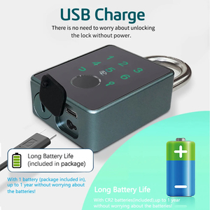 Usb充电应用控制指纹密码多重组合解锁迷你智能挂锁 - Product Image 6