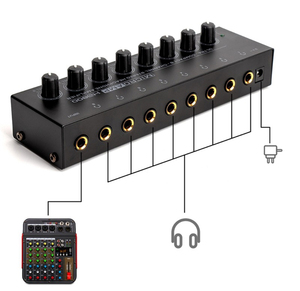 8 Channel Headphone Amplifier Audio HA800 Stereo <strong>Amp</strong> Microamp Amplifier for Music <strong>Mixer</strong> Recording Ultra-Compact Sound Amplifier - Product Image 4