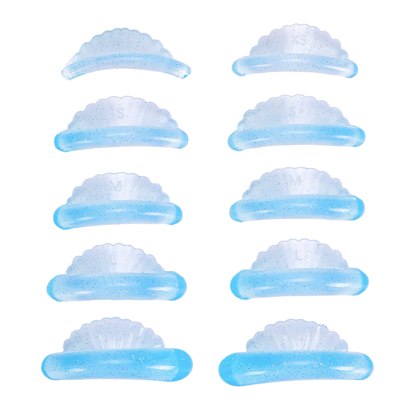 Bleu pailleté-5 paires