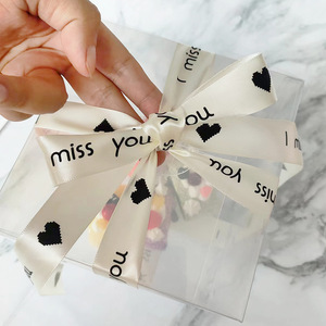 Großhandel individuell bedrucktes Satin band mit personal isiertem Logo Markenname einseitige Blumen verpackungs bänder