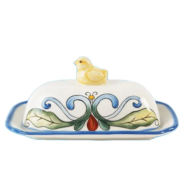 Bird on top decorative Unique Butter Dish