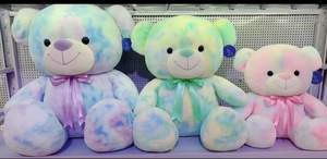 女の子のためのかわいいテディベアかわいいぬいぐるみぬいぐるみカラフルな虹の巨大なクマ子供のギフトダイバージョナリードール