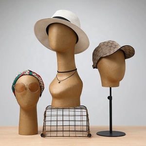 Thời Trang Tóc Con Người Cửa Hàng Cửa Hàng Mannequin Đầu Retro Giấy Kraft Đầu Mannequin Cho Tóc Giả Khăn Vòng Cổ Mũ Trang Sức Hiển Thị - Product Image 1