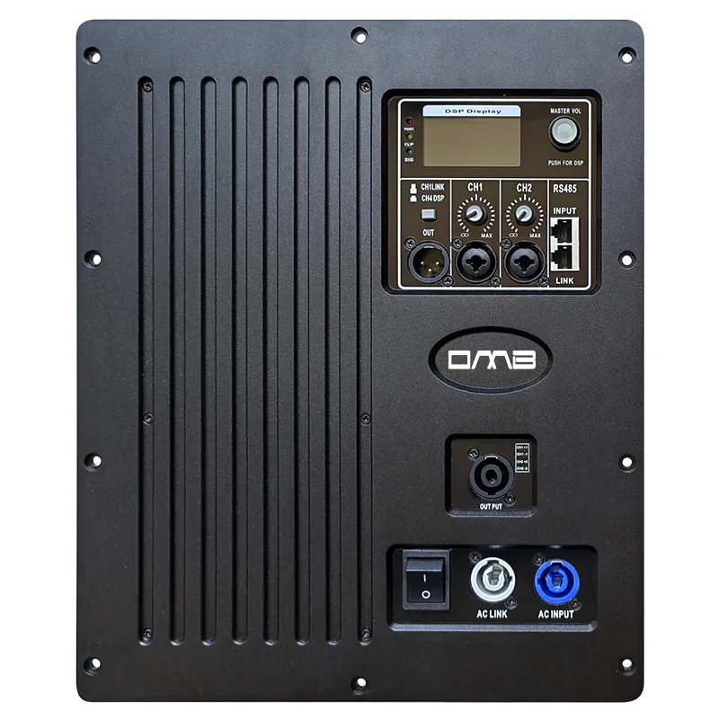 DSP装備の4800W4チャンネルクラスDアクティブモジュール: 可変速ファン冷却、LCC電源、4オーム1200W * 4出力、