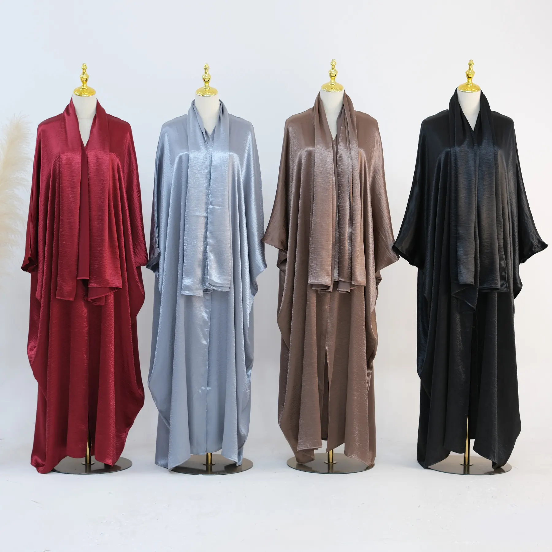 Оптовая продажа, новый блестящий кардиган из полиэстера, кимоно, абайя Дубай, 2023 традиционная мусульманская одежда, женские скромные платья Абайи