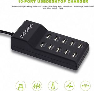 <strong>5V</strong> 1A 2.4A <strong>USB</strong> <strong>Ports</strong> Power Adapter Charger Adapter 10 <strong>Port</strong> for Mobile Phone Lamp Tablet US EU UK Plug