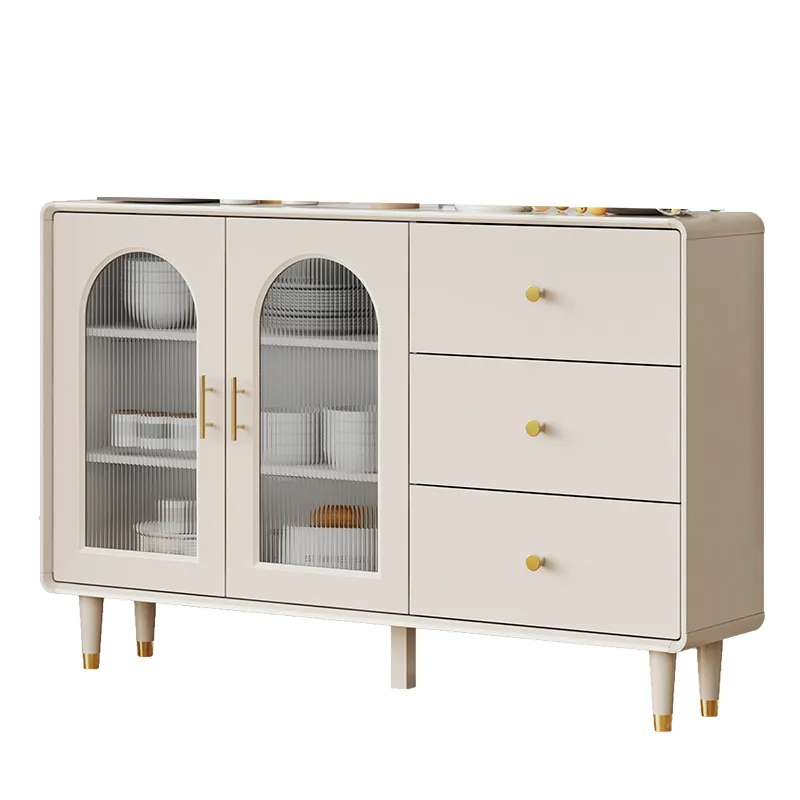 Aparador de almacenamiento de cocina de madera para sala de estar, mueble de Buffet, diseño ligero de lujo nórdico francés