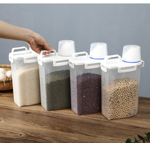 Bpa-פלסטיק ללא אטום פלסטיק עם עיצוב מלבן לשפוך עיצוב מלבן עבור אורז שעועית דגנים שעועית חיות מחמד מדידת גביע