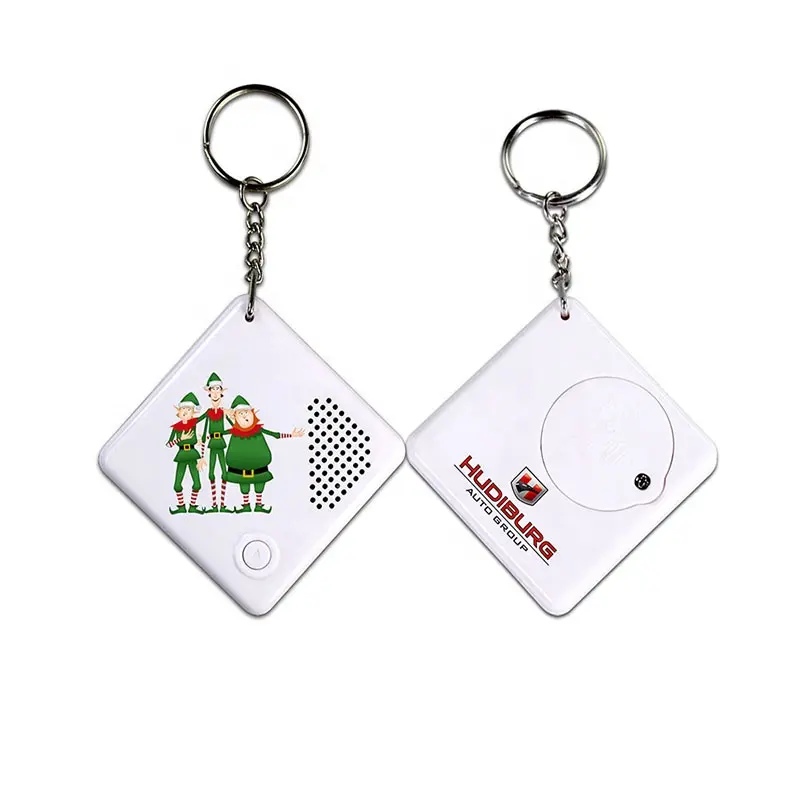 Fabriek Goedkope Grappige Vrouwen Mannen Tas Geschenken Promotionele Muziek Key Ring Voice Recorder Merk Sleutelhangers Die Muziek Spelen