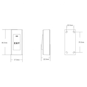 Sistema di controllo accessi intelligente apertura porta blocco blocco blocco in plastica NO / NC / COM montaggio a pressione per uscire interruttore a pulsante - Product Image 3