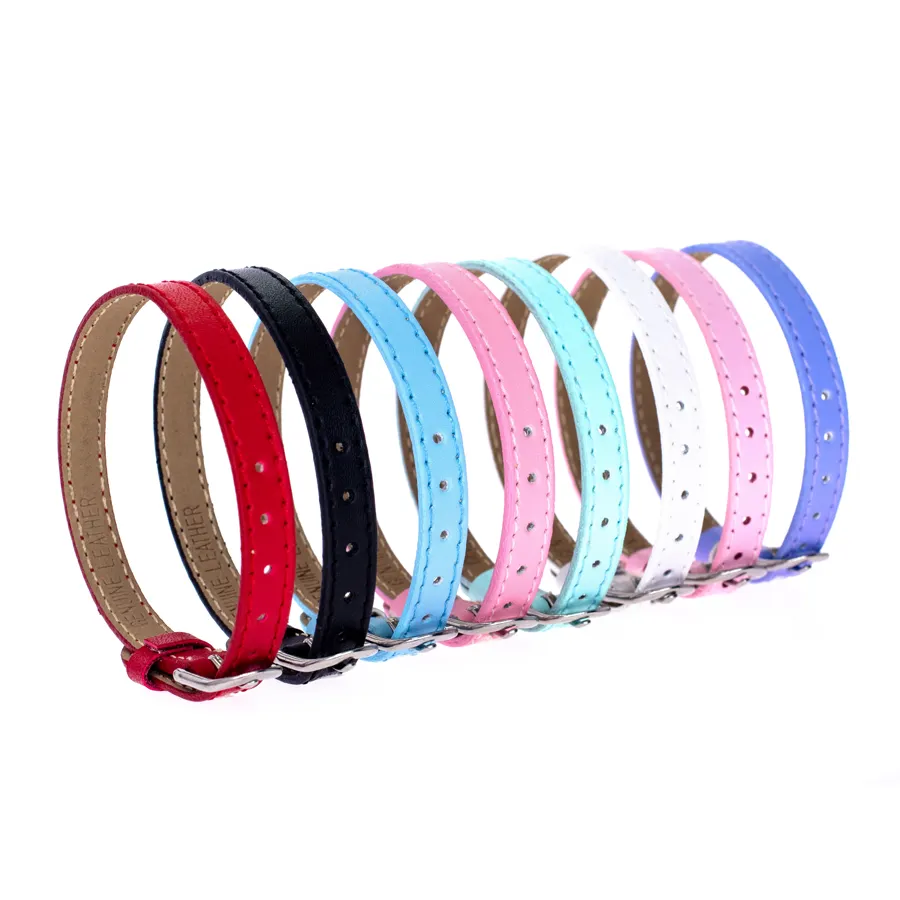 Be em estoque china preço de fábrica direta 8mm pulseira de couro genuíno corrediça bracelete fit 8mm