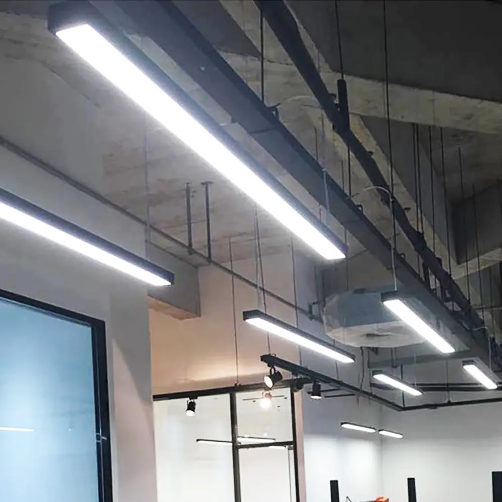 LED 선형 빛 CCT 25W 35W 45W 집 호텔 projectsystem를 위한 알루미늄 단면도 펀던트 점화 사무실 T5 T8 관 천장 빛