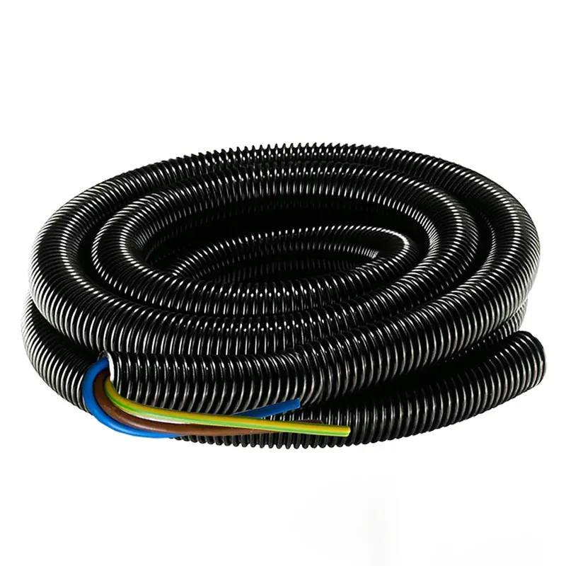 AlAyed Duct Mangueira Preto 1/2 polegada Diâmetro 25m Comprimento Composto PVC e Suporte Rígido para Ventilação e Fiação Elétrica