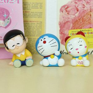 6 cái/bộ Manga bức tượng <span class=keywords><strong>Doraemon</strong></span> vai để Vai ngủ Figura PVC Anime hình Catcher gachapon Hộp trứng trò chơi giải thưởng đồ chơi - Product Image 3
