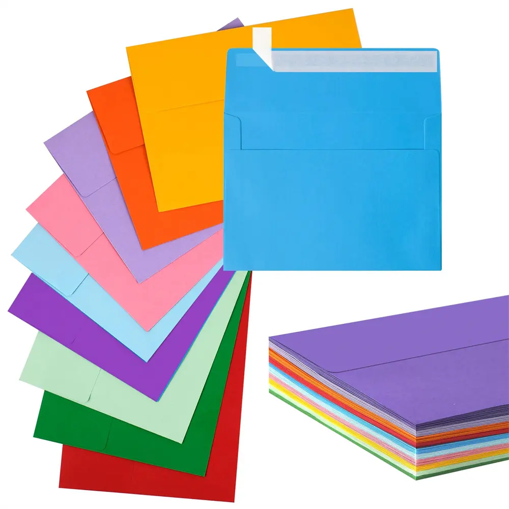 Custom 5x7 Convite Envelopes Imprimíveis Envelopes Coloridos A7 Auto Selo para Casamentos Fotos Cartões Postais Mailing Cartões