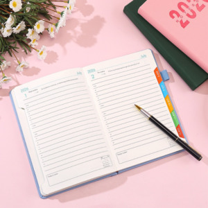 2026 Custom Printing logo English and Spanish Inner Page Agenda <strong>Notepad</strong> 365 Days Diary Planer Notebook <strong>with</strong> <strong>Elastic</strong> Band - Product Image 3