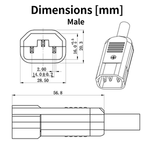 <strong>IEC</strong> 320 C13 Plug to C14 Socket Power <strong>Connector</strong> - Product Image 5