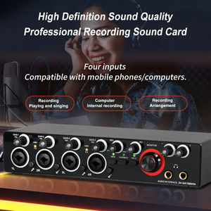 Micrófono de grabación de estudio USB externo 48V MD44 24Bit 192KHz Interfaz de audio Tarjeta de sonido de salida de 4 entradas