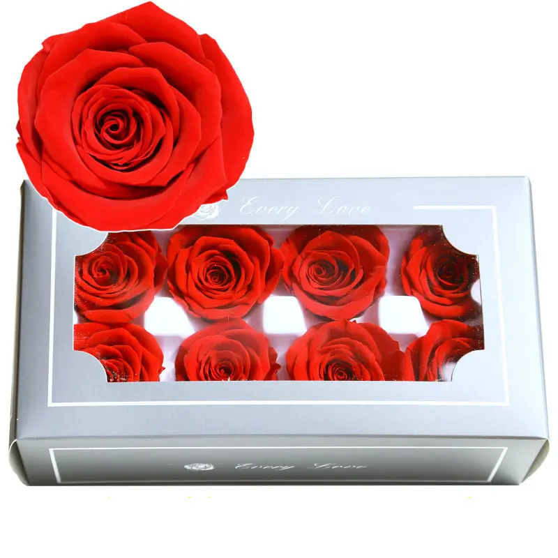 Every Love-ramo de flores de 4-5 cm, color morado y negro para siempre, Rosa encantada real/cabeza para caja de flores
