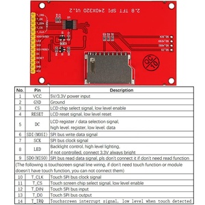 2,8 дюймов SPI TFT ЖК-дисплей ILI9341 резистивный сенсорный экран модуль 320x240 5 В со слотом для карт для Arduino 2560 ESP32 DIY Projects - Product Image 4