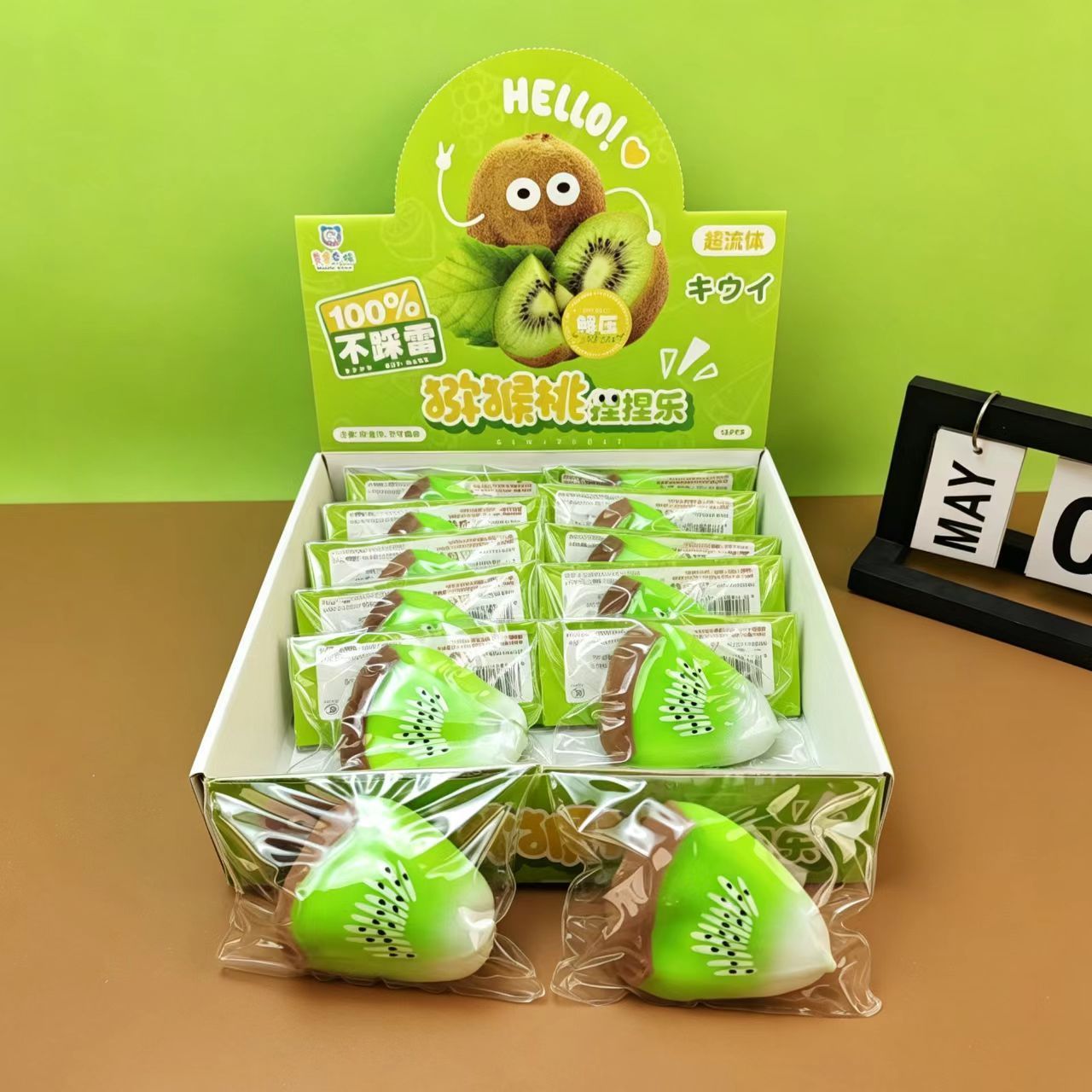 Juguete blando de kiwi fluido-12 piezas por caja