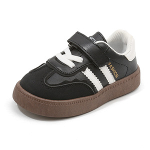 Bahar çocuk moda Sneakers boys 'atletik kızların rahat yumuşak taban Velcro Panel ayakkabı dayanıklı kauçuk taban nefes örgü