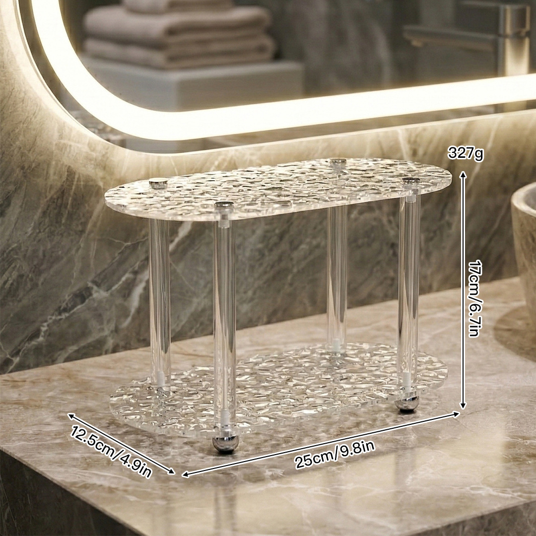 Large Acrylic Double-Layer Storage Rack