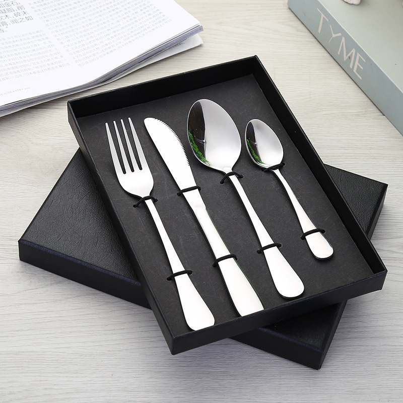 Silver knife fork spoon 4-piece gift box