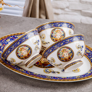 Jingdezhen Châu Âu Bộ Đồ Ăn Đặt Dùng Một Lần Cảnh Món Ăn Men Gốm Cho Hộ Gia Đình Và Đám Cưới Biểu Tượng Tùy Chỉnh Bán Buôn - Product Image 3