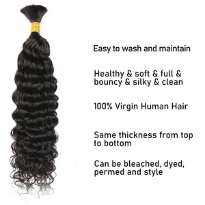 Tóc Bulks Cho Bện Không Có Sợi Ngang Ướt Và Dợn Sóng Khỏe Mạnh Mềm Mại Và Rối Miễn Phí Cho Micro Boho Hộp Bím Tóc - Product Image 4