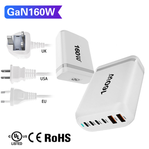 160W GaN Multi-Port <strong>USB</strong> Type C Fast Charger <strong>Multiple</strong> Ports With PD 3.0 &amp; QC4.0 20W <strong>Output</strong> <strong>Power</strong> for Desktop Mobile Phone <strong>Adapter</strong> - Product Image 3