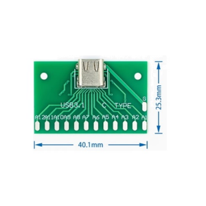 USB 3.1 Typ-C-Buchse Test platine Leiterplatte 24P-Buchse Adapter Messen Sie den Strom leitungs mikro controller FPGA-Prozessor - Product Image 2