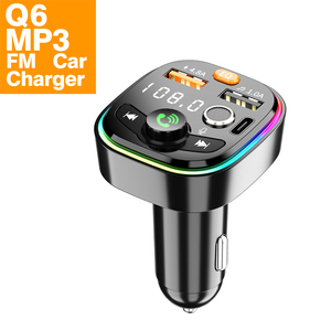 Hot bán kép PD Type-C USB Car Charger rảnh tay xe Kit MP3 máy nghe nhạc xe modulator đài phát thanh không dây Q6 FM Transmitter - Product Image 1