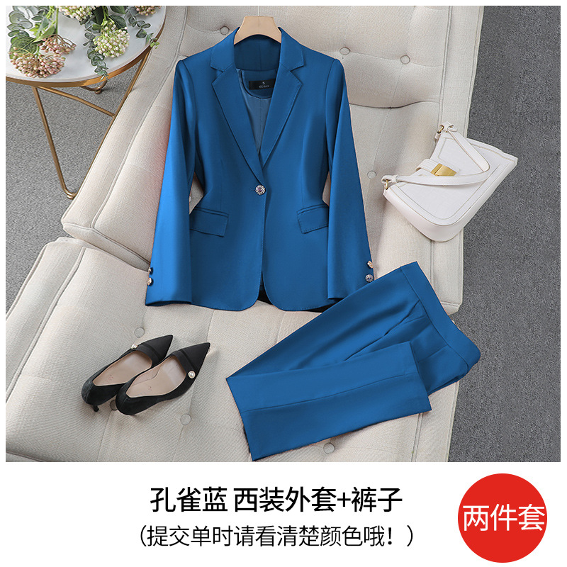 Peacock blue suit pants