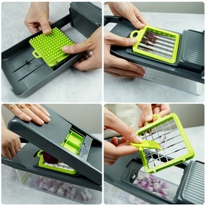 Wholesale Multipurpose 15 In1 <strong>Dual</strong> Use Stainless Steel Vegetable Cutlery <strong>Cutter</strong> Dicing <strong>Cutter</strong> Kitchen Tool Slicers Chopper - Product Image 3