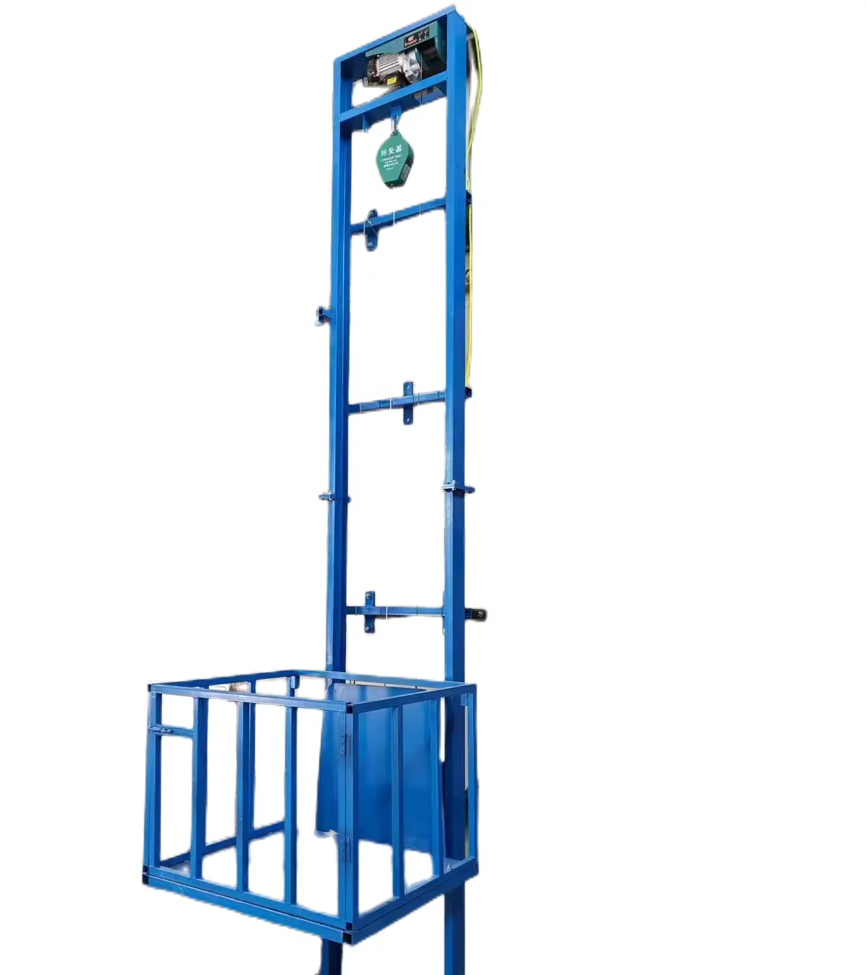 Precio del elevador de carga, plataforma elevadora de material usado de almacén montado en la pared para la construcción