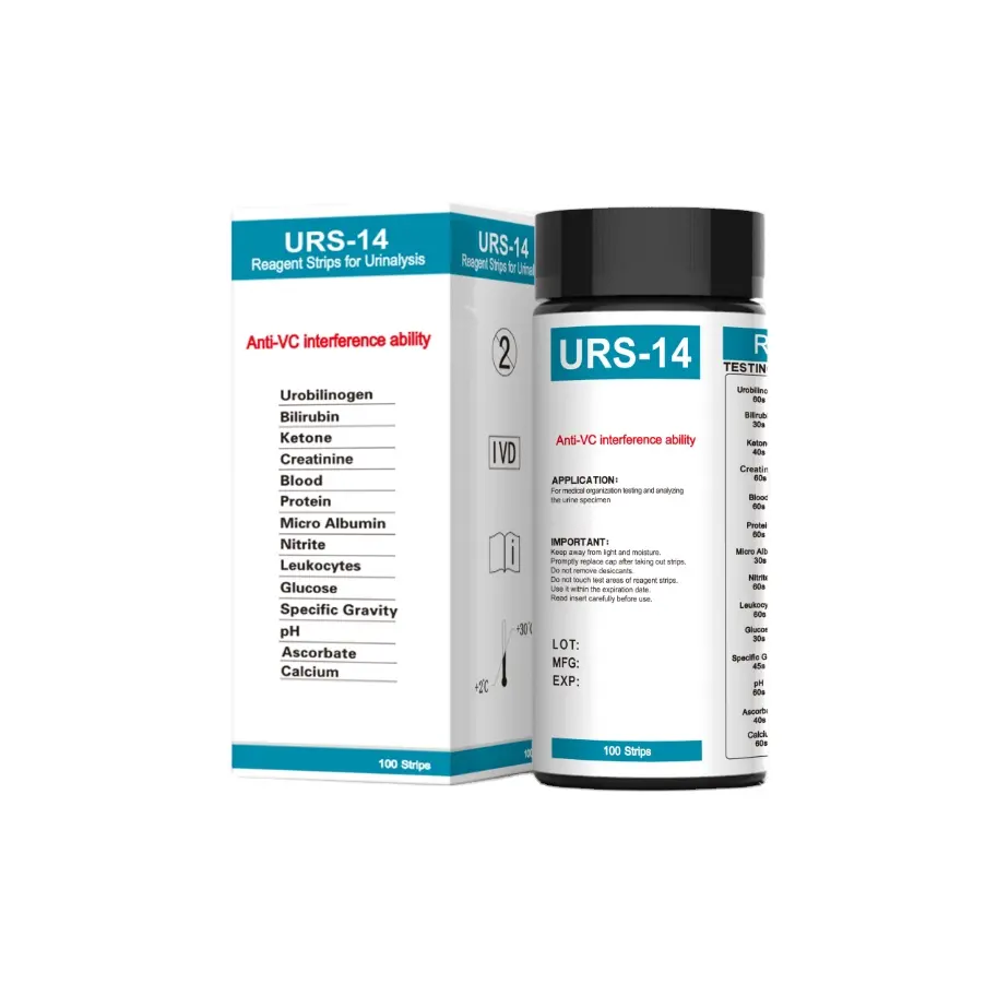 Set di test delle urine URS-14 per analisi delle urine urobilinogeno bilirubina creatinina calcio test stick