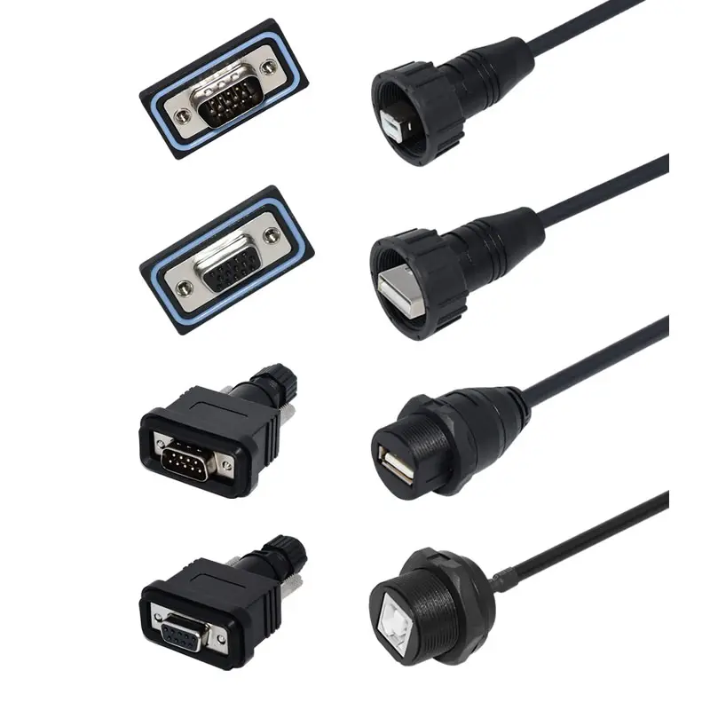 D-sub connector cable male female type-c usb plug cable D-sub 8PIN 15PINS 25pins connector cable