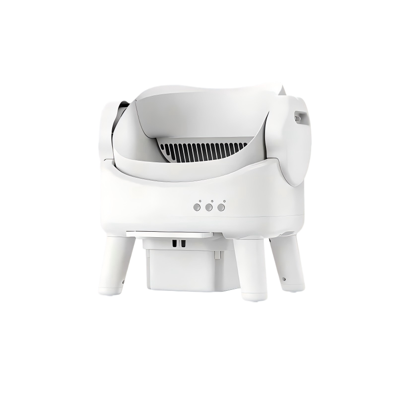 Bac à litière automatique pour chat, modèle standard blanc.