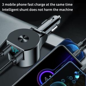 Retractable Car <strong>Charger</strong> 3 in <strong>One</strong> Super Fast <strong>Charger</strong> PD 30W USB Type C Cable for iPhone Samsung Cigarette Lighter Adapter - Product Image 3