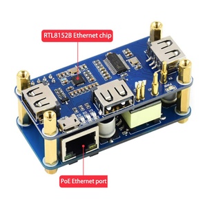 Smart Electronics Raspberry Pi Zero WH PoE Power over Ethernet 3-Wege-USB-HUB-Multifunktions-Erweiterungskarte - Product Image 5