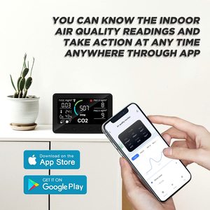 Monitor de calidad del aire WiFi que detecta el dióxido de carbono PM2.5 1,0 TVOC, controlador de temperatura y humedad IoT con función de relé - Product Image 2
