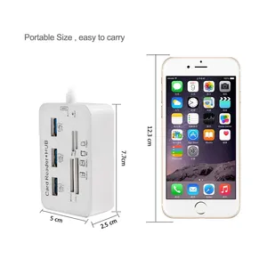 Mini Usb Hub 3.0 çoklu Hub + kart okuyucu COMBO yüksek hız ile MS/SD/M2/TF kart okuyucu 3port USB Splitter göbek kapağı Laptop için - Product Image 3