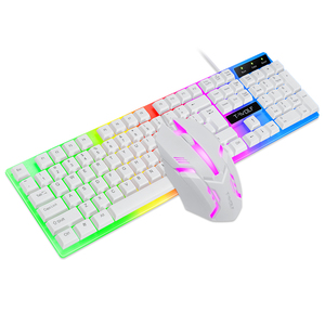 G21B RGB Gaming Keyboard Mouse Retroiluminado LED Colorful Mouse Combo Set con cable USB para computadora portátil