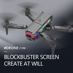 โดรน RC ขนาดเล็กพับได้2023ใหม่ F190โหมดไร้หัว WiFi โดรนควบคุมระยะไกลด้วยกล้องโดรนพร้อมไฟหลากสี - Product Image 2