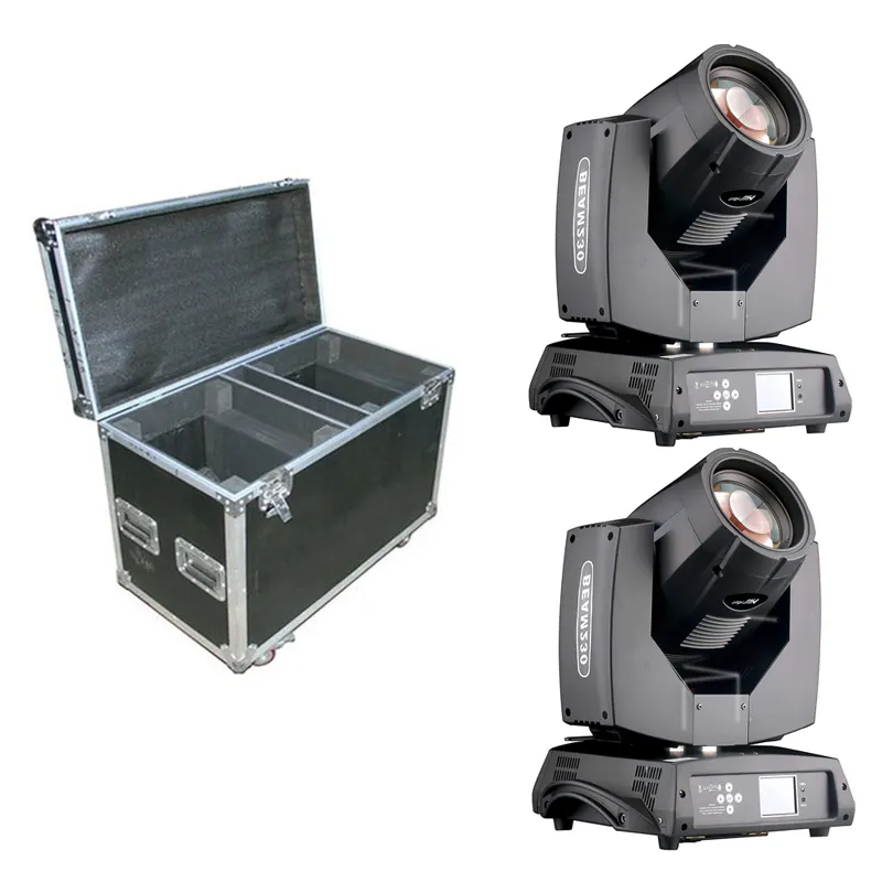2pcs beam 230w sharpy 7r moving head lights with flight case RGBW 24 Prism Stage Movinghead Lights