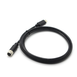 Factory OEM USB 2.0 Type <strong>C</strong> Male to M8 4Pin Female A D X <strong>Coding</strong> Data Charging Cable Aviation Waterproof Sensor Cable - Product Image 1